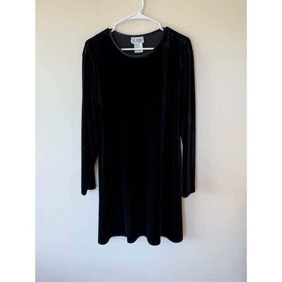 Vintage K.C. Spenser Black Velvet Dress Size 14 whimsigoth classic Y2K - Picture 1 of 8